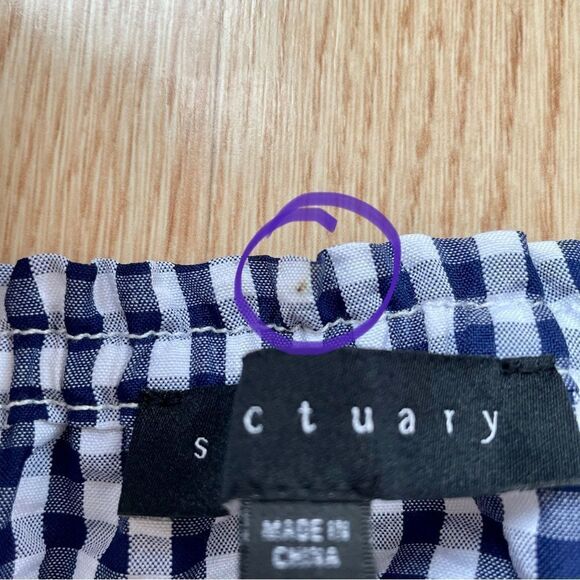 Sanctuary Claire Cotton Tie-Hem Gingham Top - Size: Medium - Picture 5 of 9